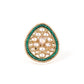 Green Drop Shape Finger Ring - Rajwada