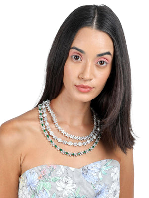 Green elegant necklace set for women - Rajwada