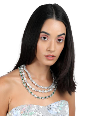 Green elegant necklace set for women - Rajwada