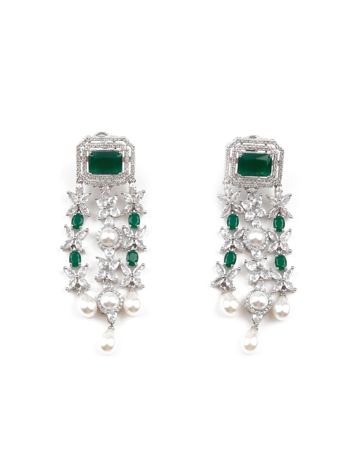 Green elegant necklace set for women - Rajwada
