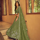 Green Faux Georgette Designer Lehenga Choli - Rajwada
