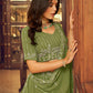 Green Faux Georgette Designer Lehenga Choli - Rajwada
