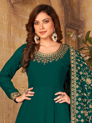 Green Faux Georgette Kurta Set - Rajwada