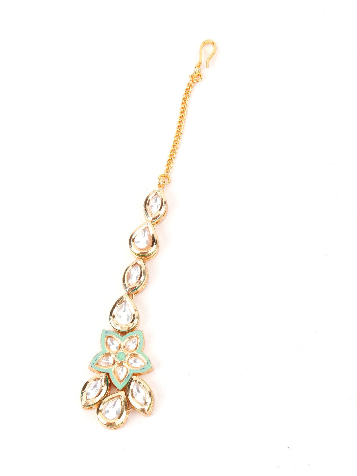 Green Floral Ethnic Necklace - Rajwada