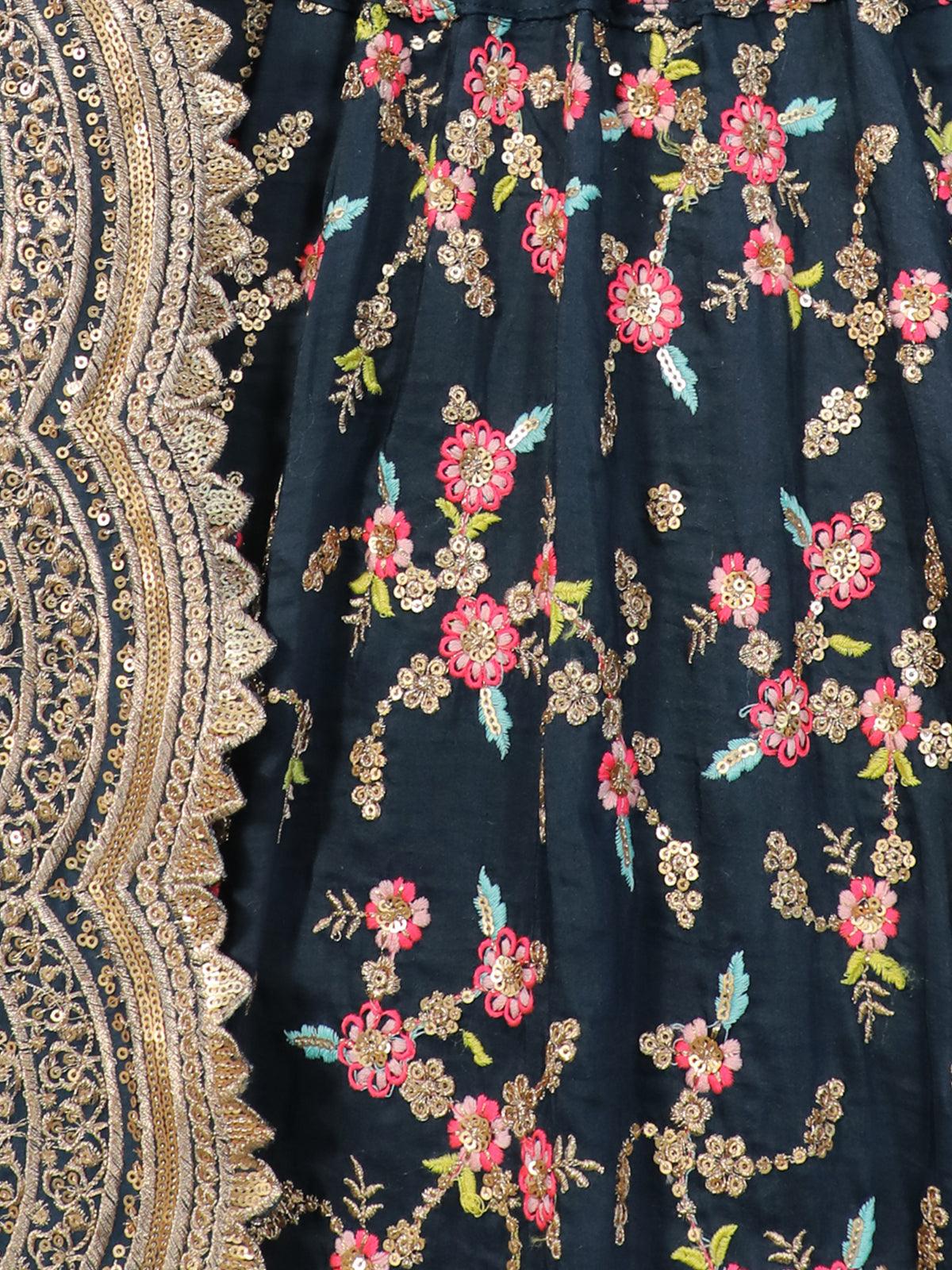 Green Floral Sassy Lehenga Choli Set - Rajwada