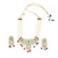 Green Golden Kundan Necklace Set - Rajwada