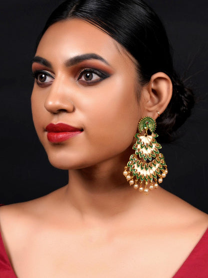Green Leafy Lovely Dangle Earrings! - Rajwada