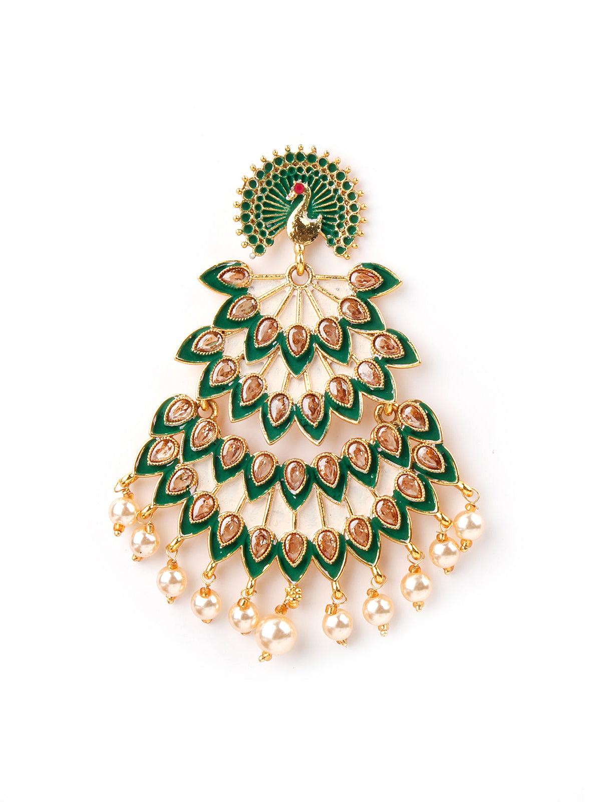 Green Leafy Lovely Dangle Earrings! - Rajwada