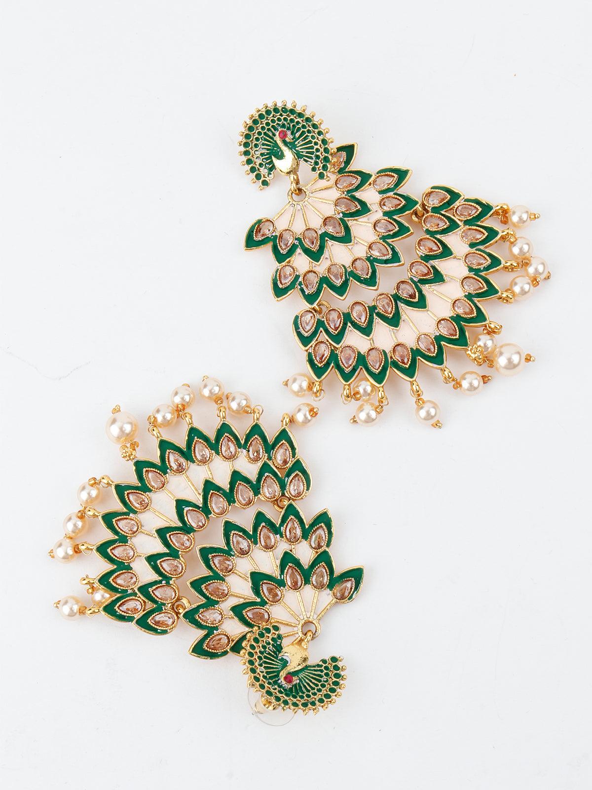 Green Leafy Lovely Dangle Earrings! - Rajwada