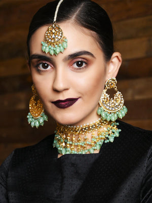 Green Pearl Choker Necklace - Rajwada