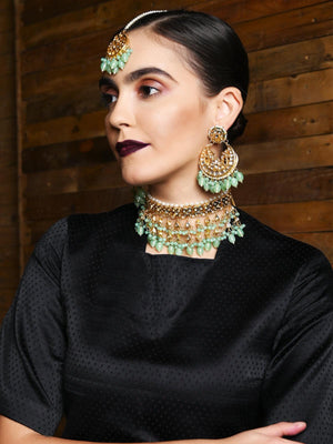 Green Pearl Choker Necklace - Rajwada