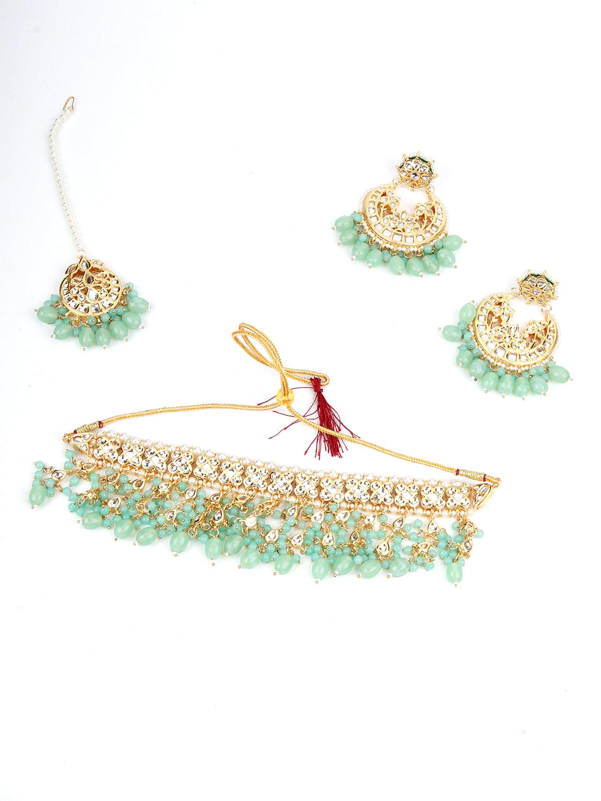 Green Pearl Choker Necklace - Rajwada