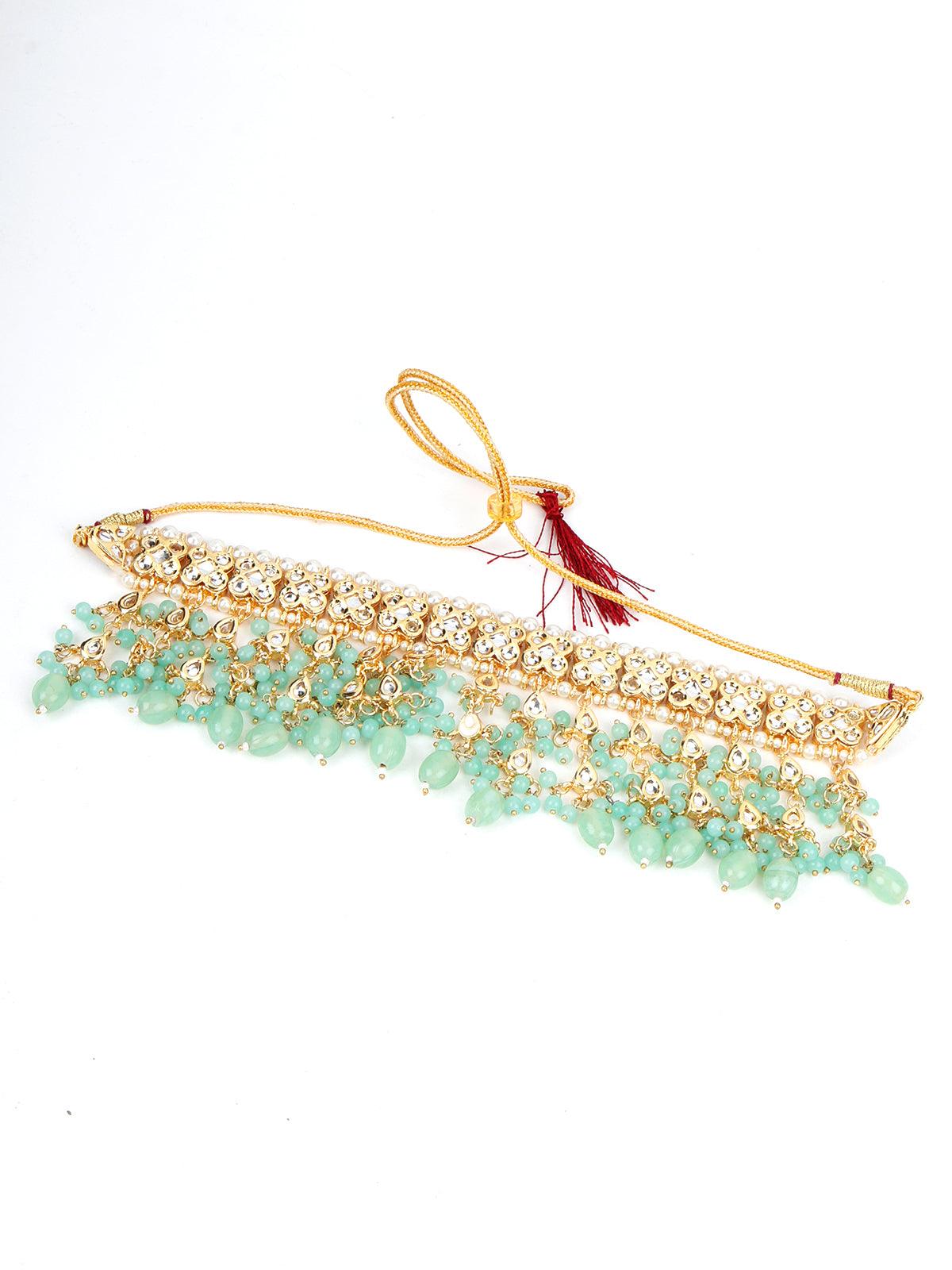 Green Pearl Choker Necklace - Rajwada