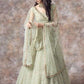 Green Soft Net Lehenga - Rajwada