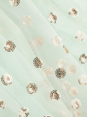 Green Soft Net Lehenga - Rajwada