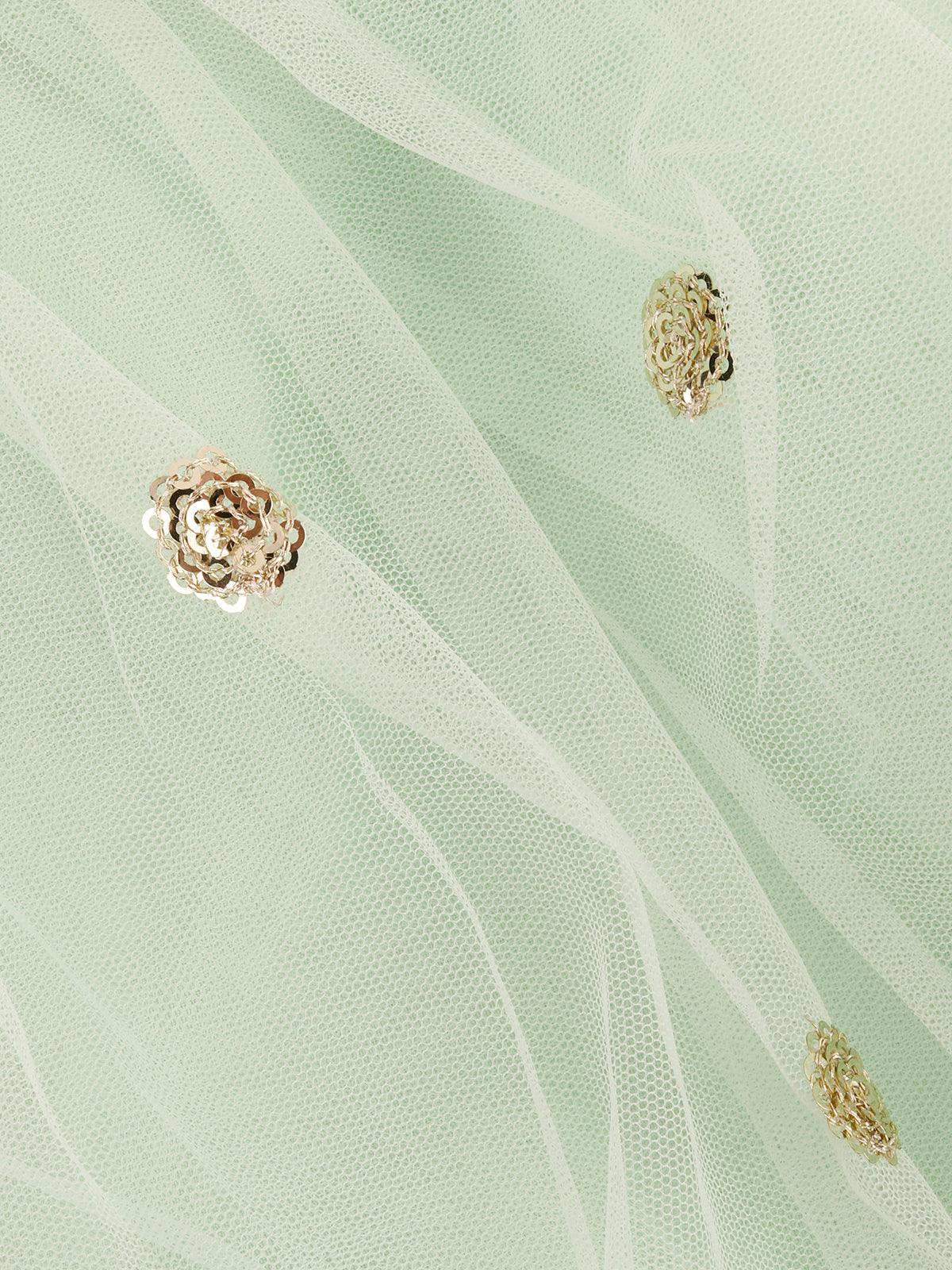 Green Soft Net Lehenga - Rajwada