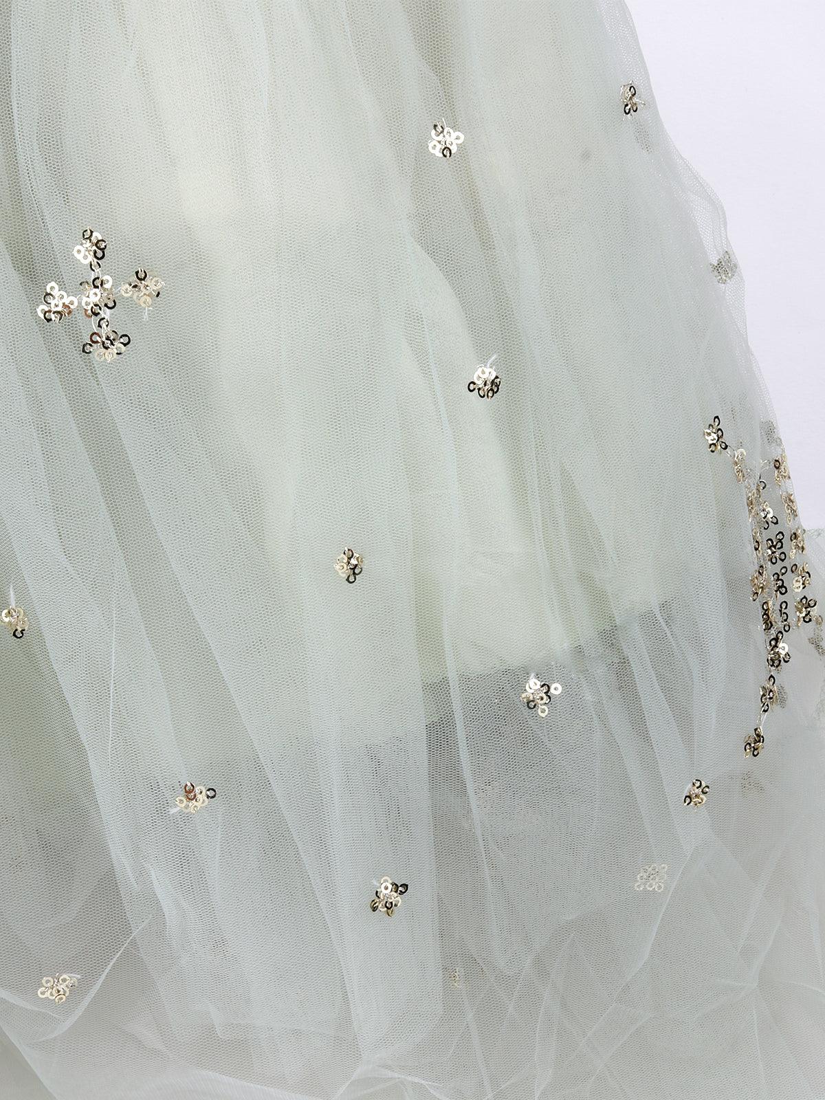 Green Soft Net Lehenga - Rajwada