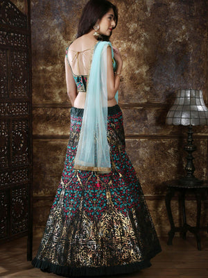 Green Thai Silk Lehenga Choli Set - Rajwada