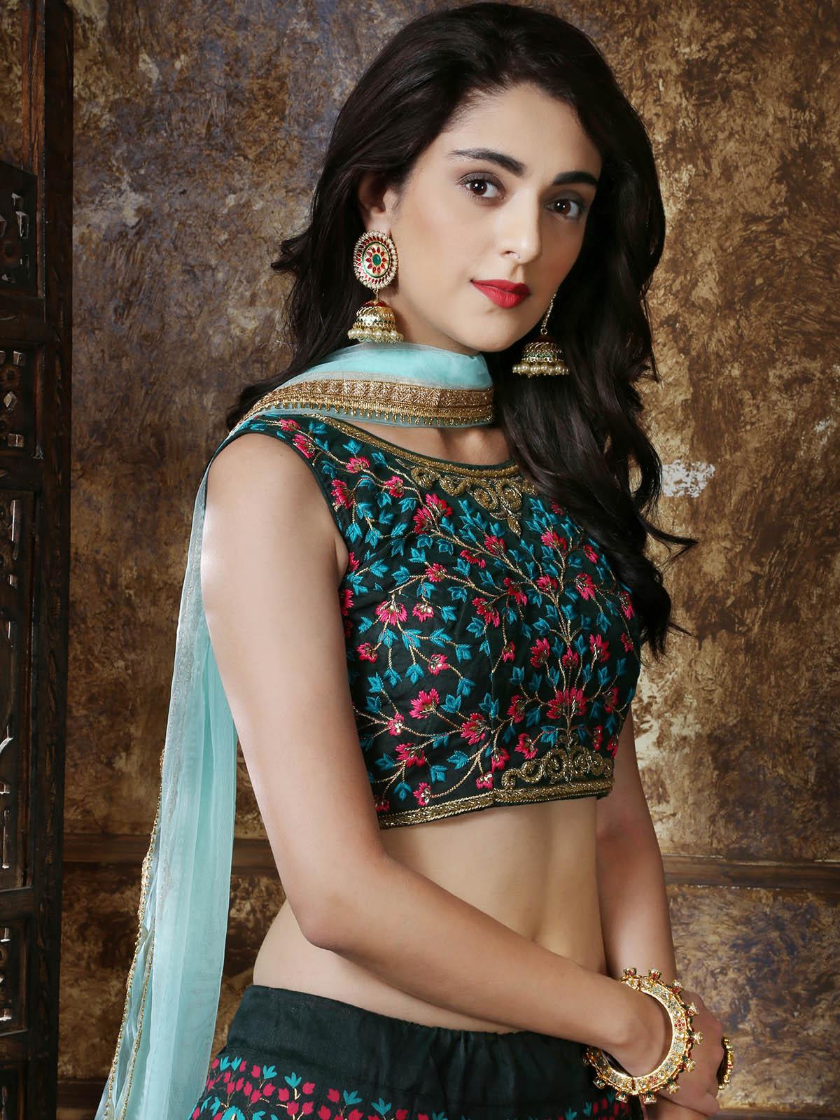 Green Thai Silk Lehenga Choli Set - Rajwada
