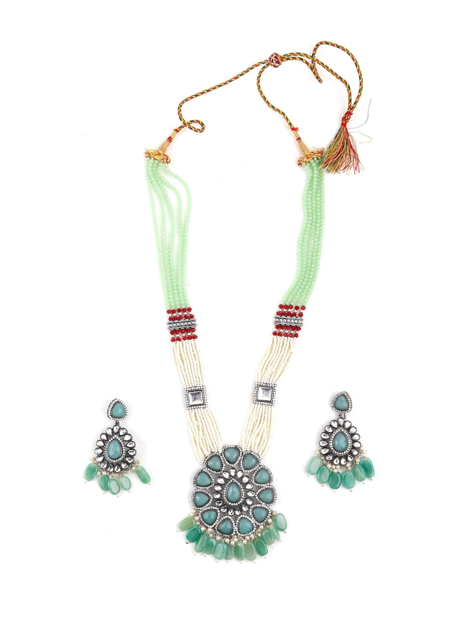 Green Trendy  Necklace Set - Rajwada