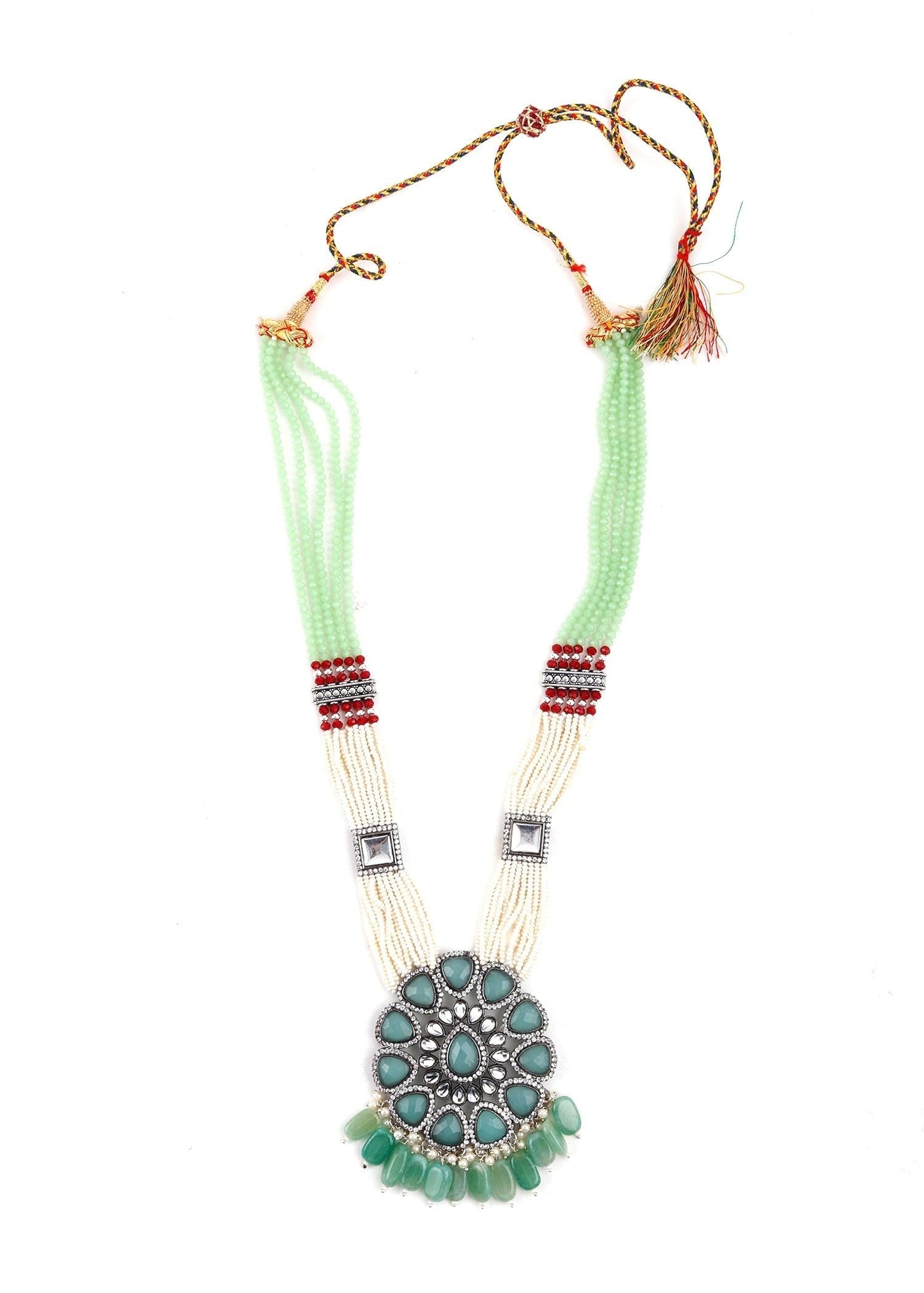 Green Trendy  Necklace Set - Rajwada