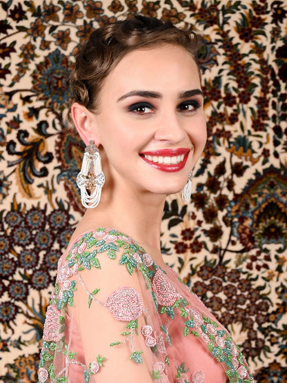 Grey Beautiful Unique Dangle Earrings! - Rajwada
