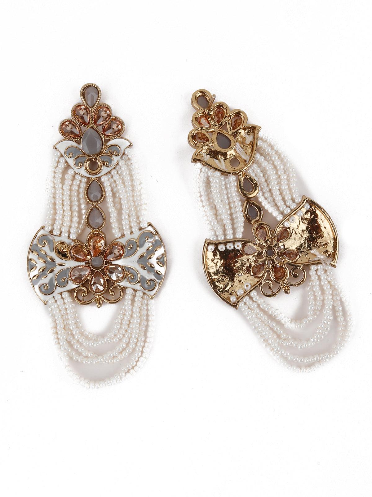 Grey Beautiful Unique Dangle Earrings! - Rajwada
