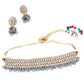 Grey Gold Tone Choker Set - Rajwada