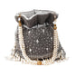 Grey Heavily Embroidered Tassel Potli Bag - Rajwada