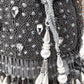 Grey Heavily Embroidered Tassel Potli Bag - Rajwada