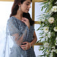 Grey Net Anarkali - Rajwada