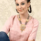 Grey Onyx Gold Tone Grey Tinted Necklace Set - Rajwada