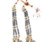 Grey Onyx Gold Tone Grey Tinted Necklace Set - Rajwada