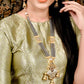 Grey Onyx-Kundan-Enamelled Necklace Set! - Rajwada