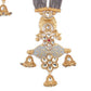 Grey Onyx-Kundan-Enamelled Necklace Set! - Rajwada