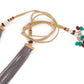 Grey Onyx-Kundan-Enamelled Necklace Set! - Rajwada