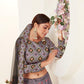 GREY PRINTED LEHENGA CHOLI SET - Rajwada