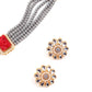 Grey Red Trendy Kundan Choker Set - Rajwada
