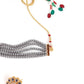 Grey Red Trendy Kundan Choker Set - Rajwada
