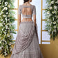 Grey Sequins Georgette Lehenga Set - Rajwada
