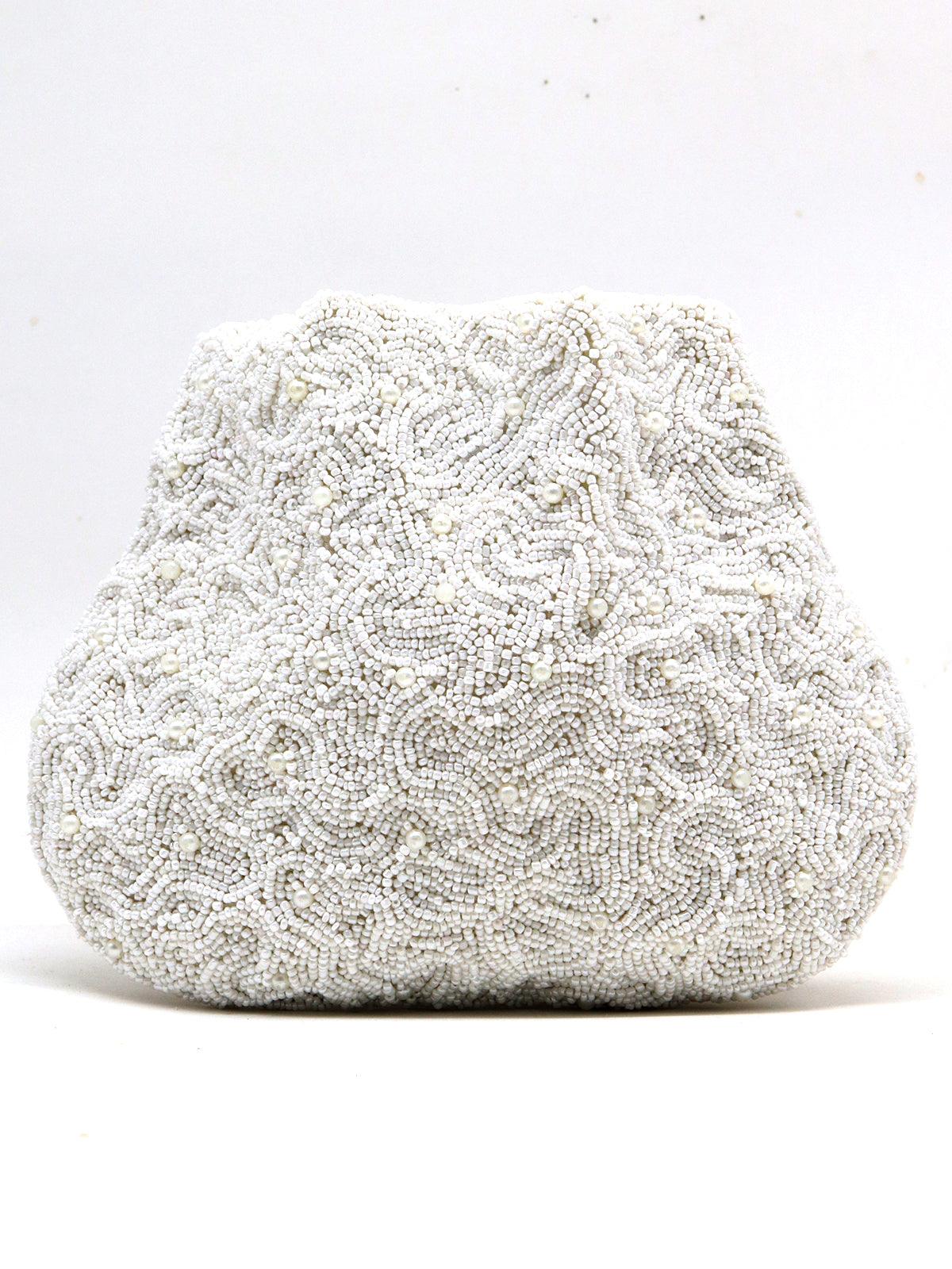 Heavily adorned pearl potli handbag! - Rajwada