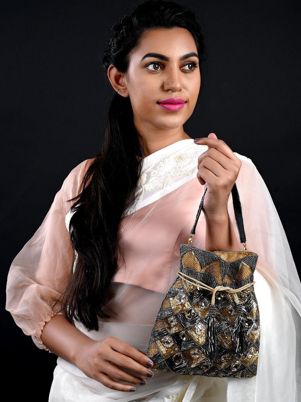 Heavily Embellished Multicolour Potli - Odette