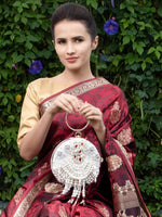 Heavily Embellished With Pearl And Beads Spherical Clutch - Odette