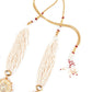 Heavy Beige Enamelled Kundan-Pearl Necklace Set - Rajwada