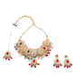 Heavy Multicolored Stone Studded Neckpiece Set - Rajwada