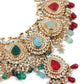 Heavy Multicolored Stone Studded Neckpiece Set - Rajwada