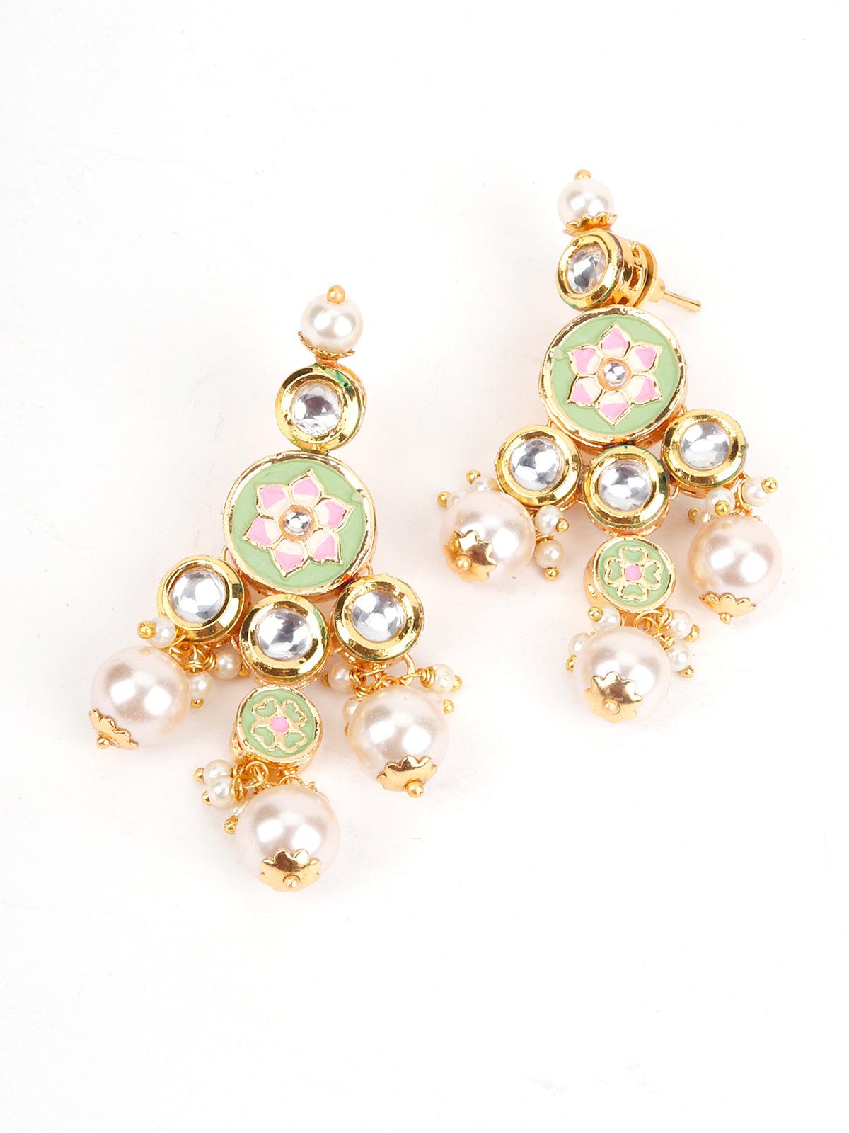 Heavy Triangular Kundan Necklace - Rajwada