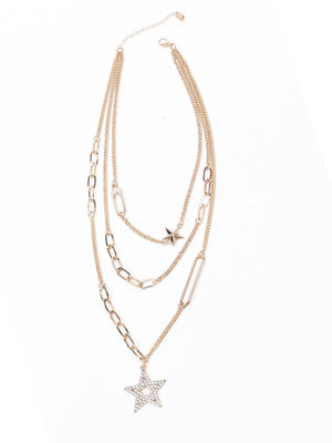 High-quality stunning star pendant layered necklace - Rajwada