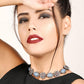 Iceberg Blue Floral Choker Necklace Set - Rajwada