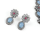 Iceberg Blue Floral Choker Necklace Set - Rajwada